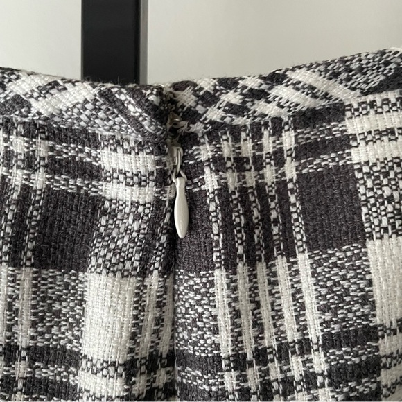 Evan Picone Wool Blend Plaid Pleated Midi Skirt Grey White Librarian Size 10 - Picture 3 of 8
